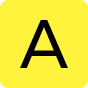 Black letters on yellow background